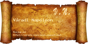 Váradi Napóleon névjegykártya